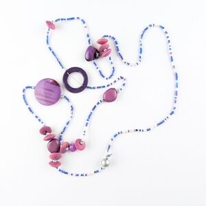 Funky Purple And Blue Long Necklace